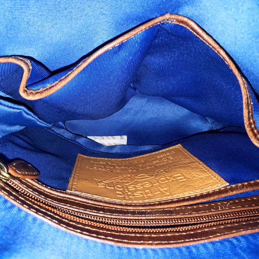 CROSSBODY LEATHER BAG, SHARIF ARTISTIC EXPRESSIONS, ORCHID MULTICOLOUR, TOP ZIP - Picture 5 of 5